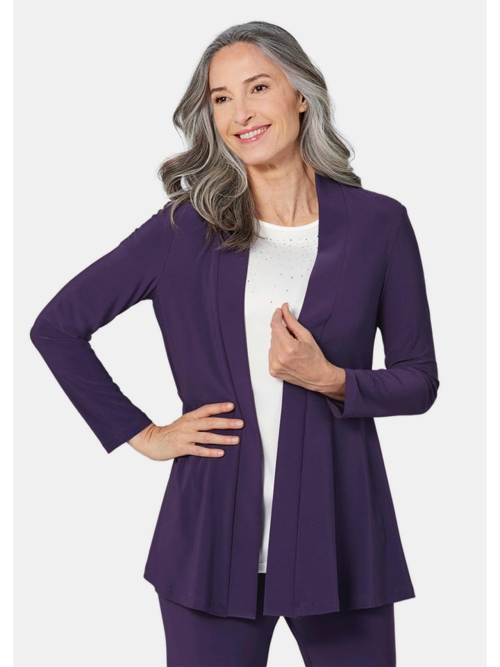 Kurzgröße:  Leichte Shirtjacke lila mit Stretch in amethyst