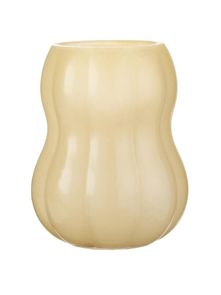 Vase mit Rillen Veneto durchgefärbtes Glas in gelb