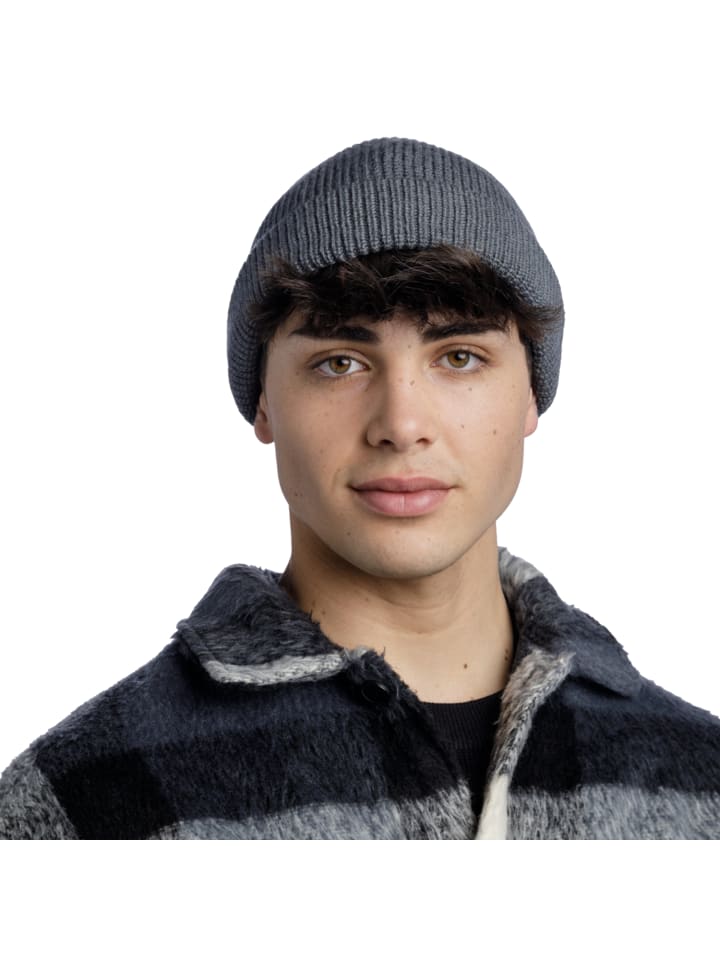Buff Ervin Merino Hat Beanie in Grau