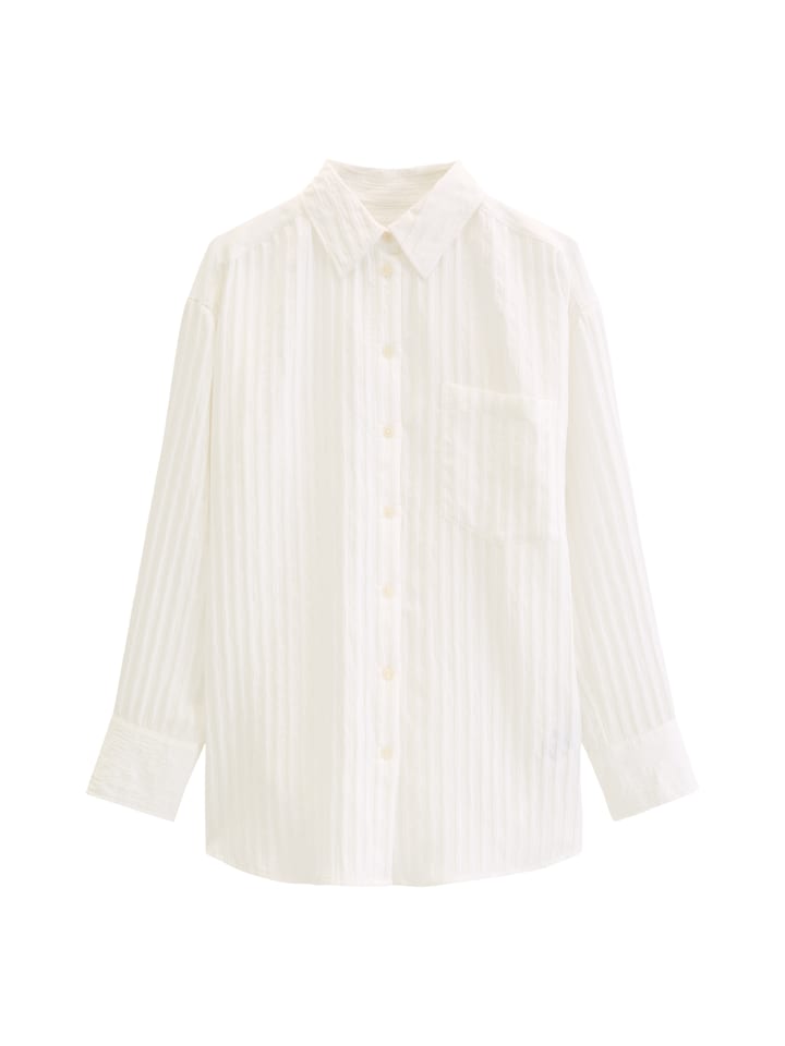 Boyfriend-Bluse loose in Grey White