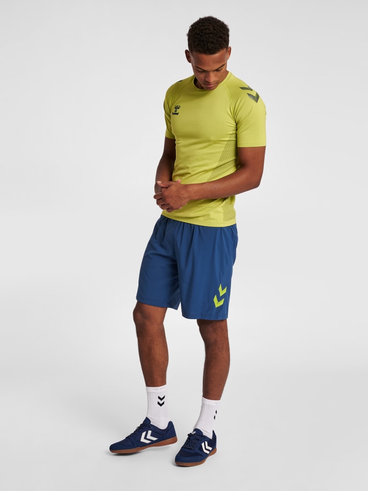 T-Shirt Raglanärmel Hmllead Herren in LIME PUNCH