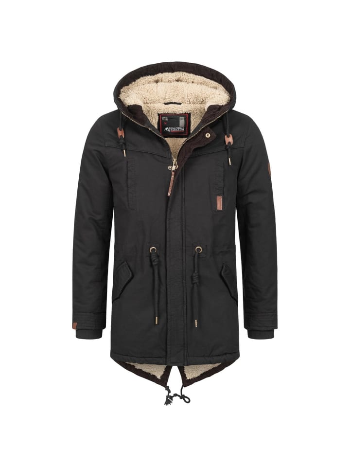 Winterjacke A. Salvarini Herren Winterparka AS280 in Schwarz