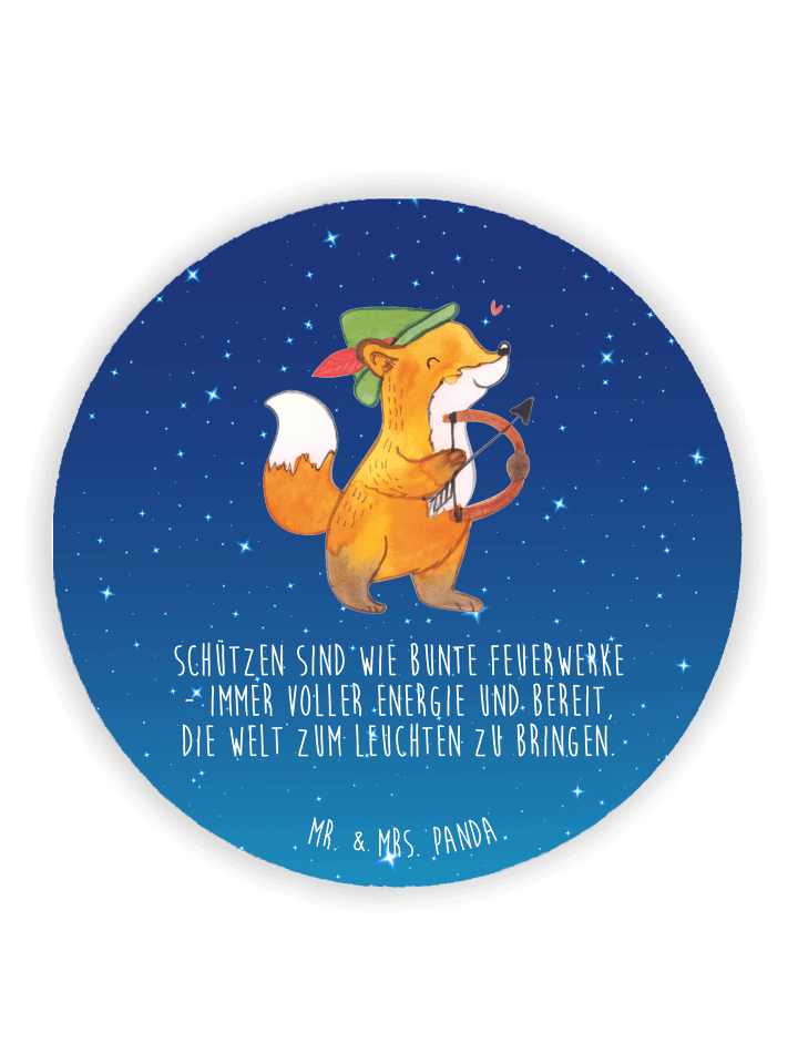 zettelhalter Schütze Astrologie mit Spruch in Sternenhimmel Blau