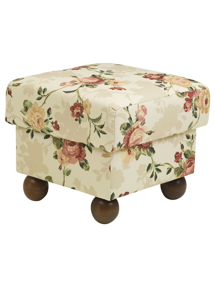 HOCKER Kasha Bezug Flachgewebe Buche nussbaum dunkel / multi