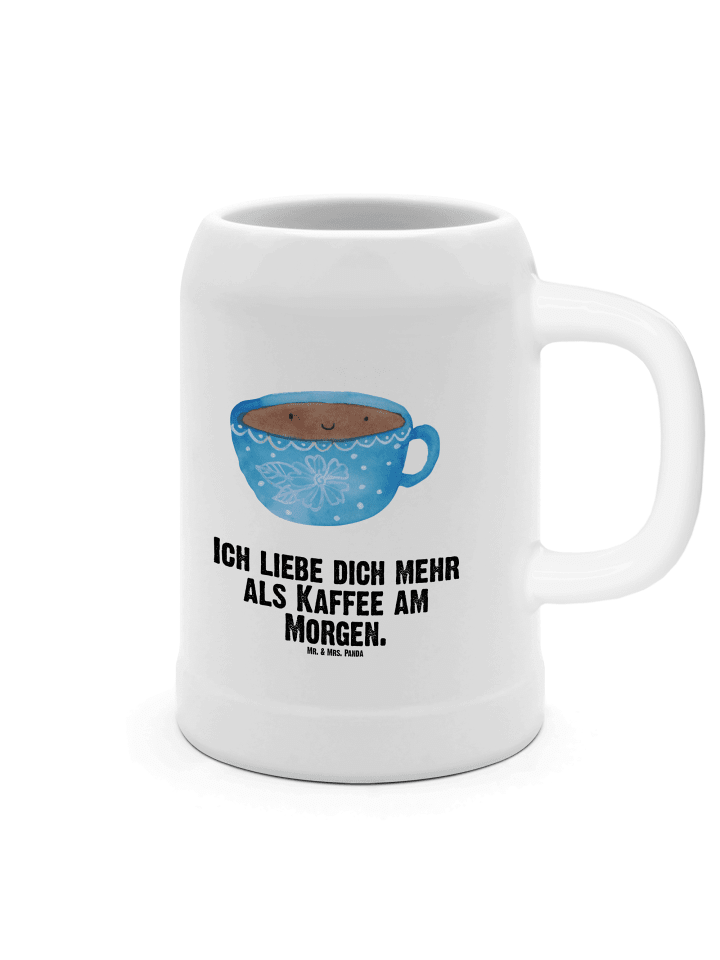 Krug Kaffee Tasse mit Spruch in Weiß