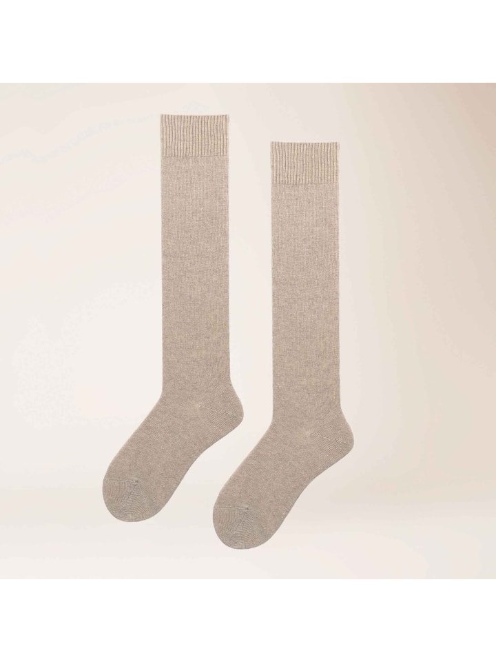 Kniestrümpfe Cosy Cashmere wärmend in Beige-mel.