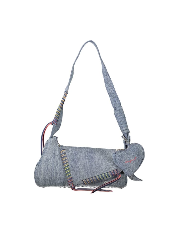 Blau Baumwolle Damen Schulter Tasche