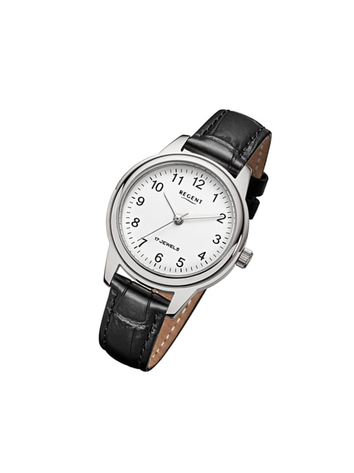 Armbanduhr Regent Handaufzuguhren schwarz mittel (ca. 31mm)