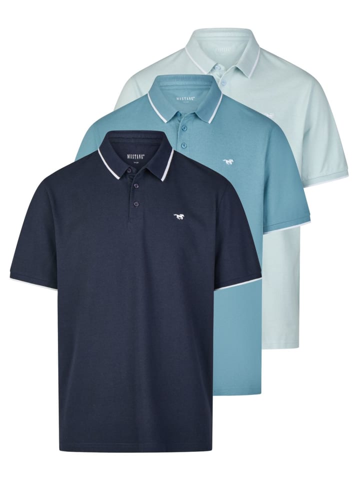 Poloshirt Mustang Pablo 3er Pack in Mehrfarbig
