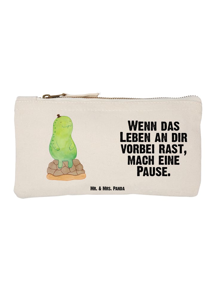 Pouch Schildkröte Pause mit Spruch in Weiß