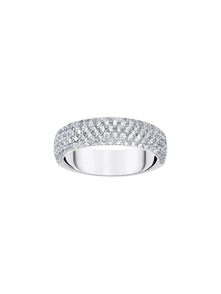 Ring Zirkonia-Pavé in silber, weiß