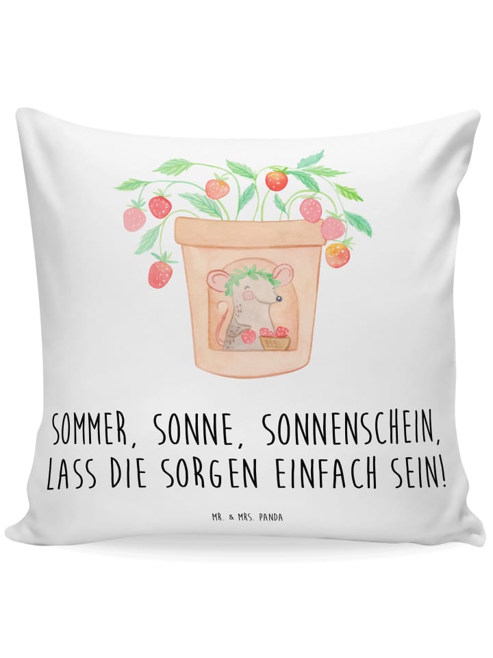 Kissen 40x40 Sommerfreude mit Spruch in Weiß