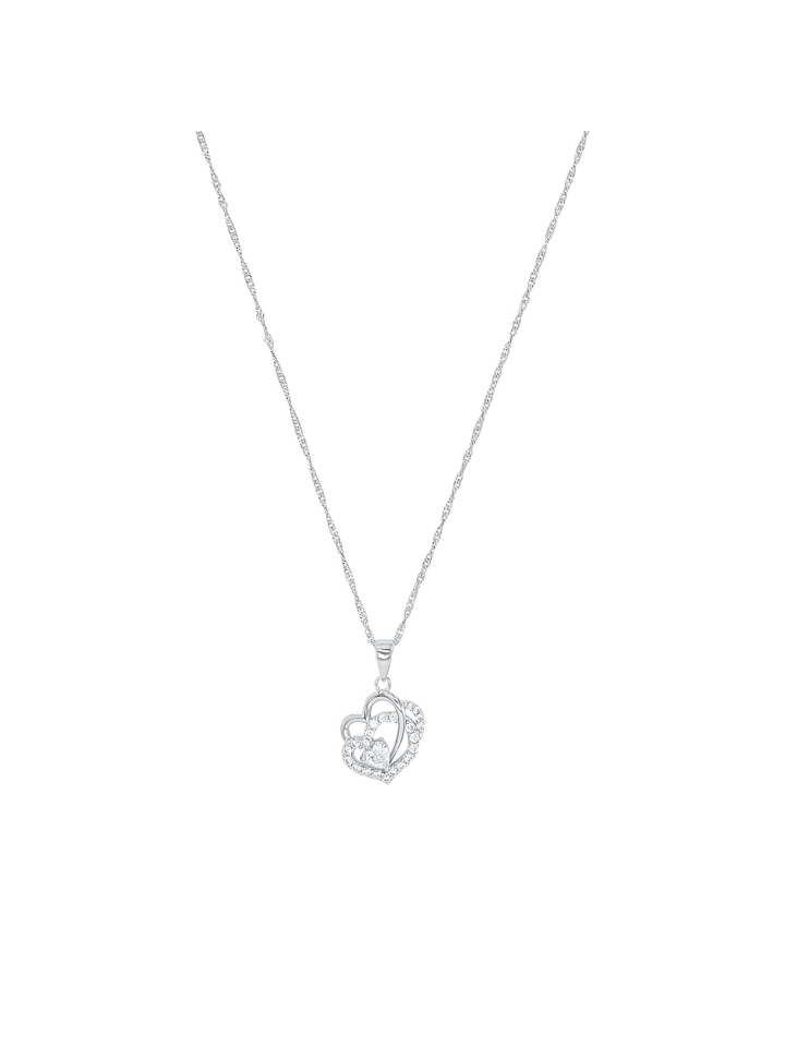 Kette mit Anhänger Silber 925, rhodiniert in Silber