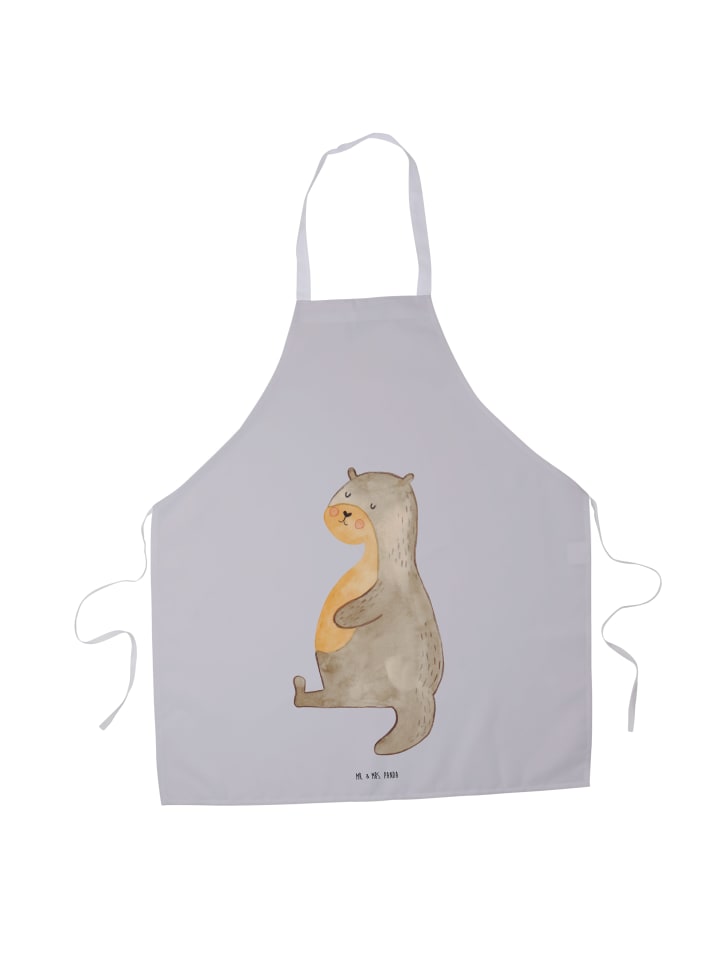 Barkeeper Schürze Otter Bauch ohne Spruch in Grau Pastell