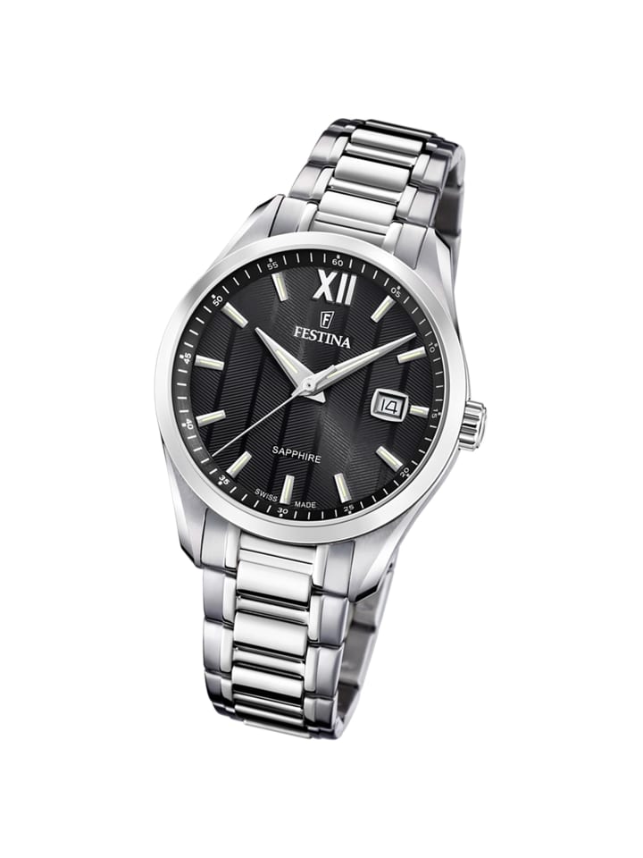 Analog-Armbanduhr Festina Swiss Made silber mittel (ca. 37,5mm)