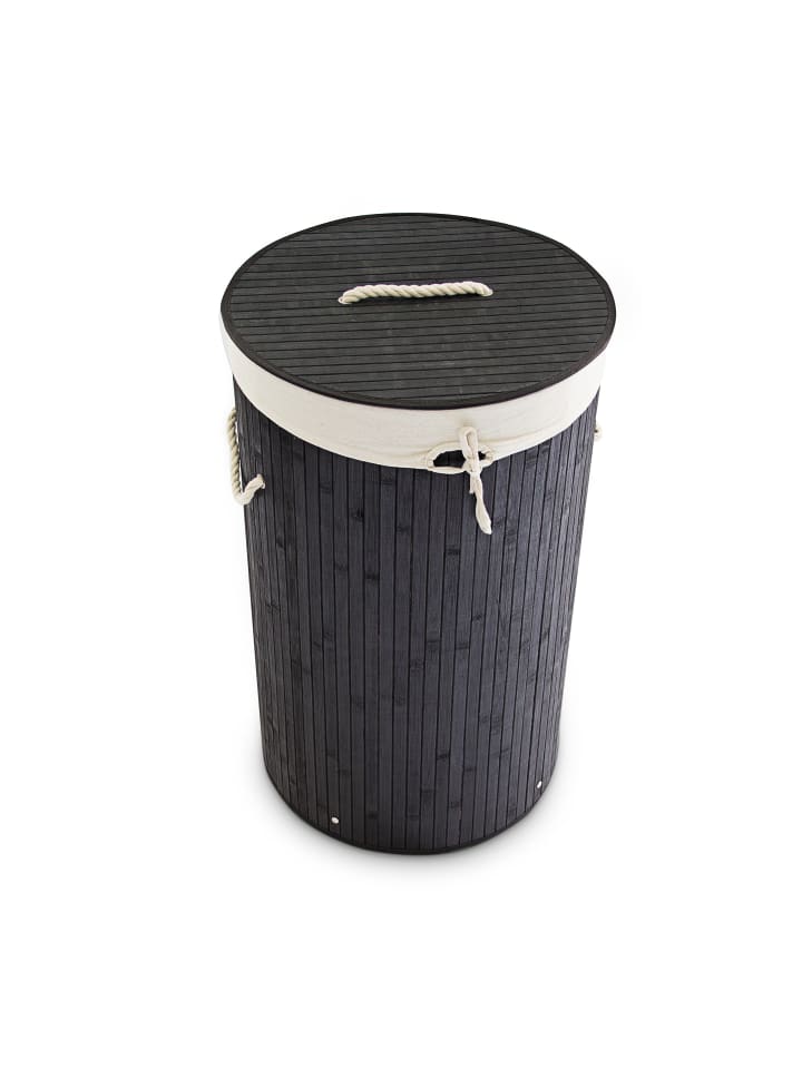 Wäschekorb in Schwarz - (H)65 x Ø41 cm