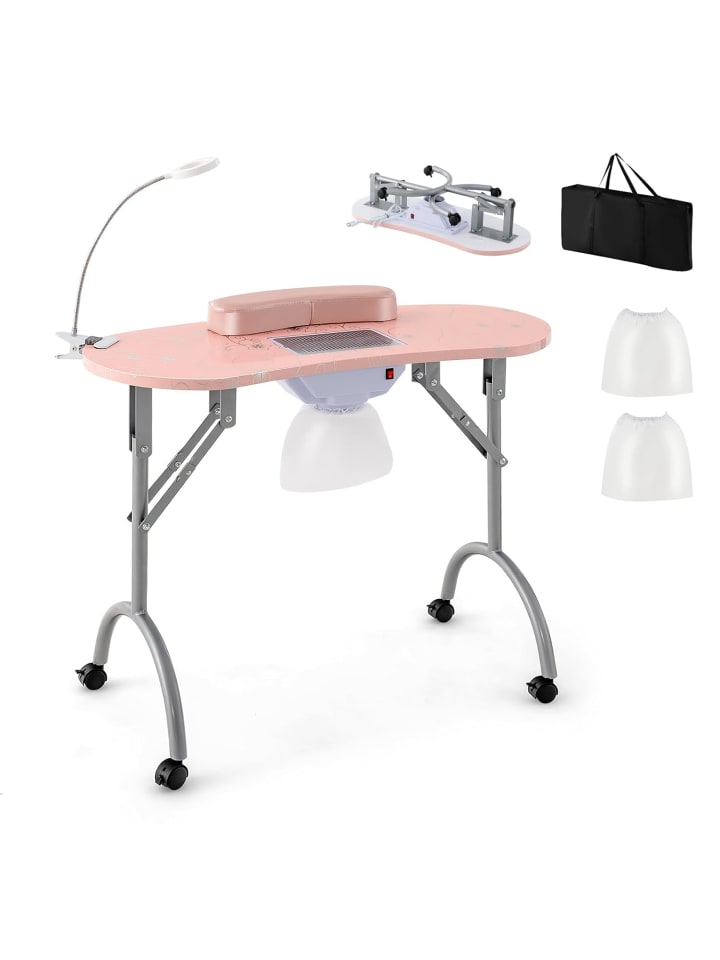 Maniküretisch klappbar in Rosa