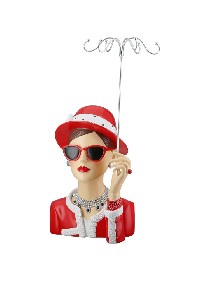 Figur, Schmuckständer Lady Chloe rot - (H) 39,5 cm