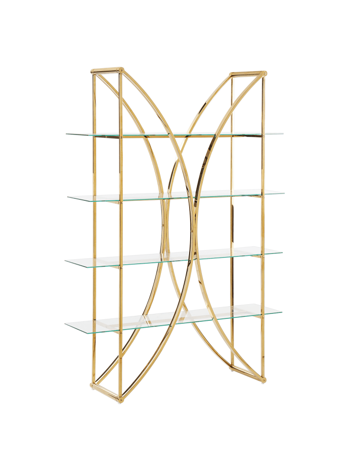 Bücherregal HOLLOW in Gold - (W) 120 x (H) 175 x (L) 34 cm