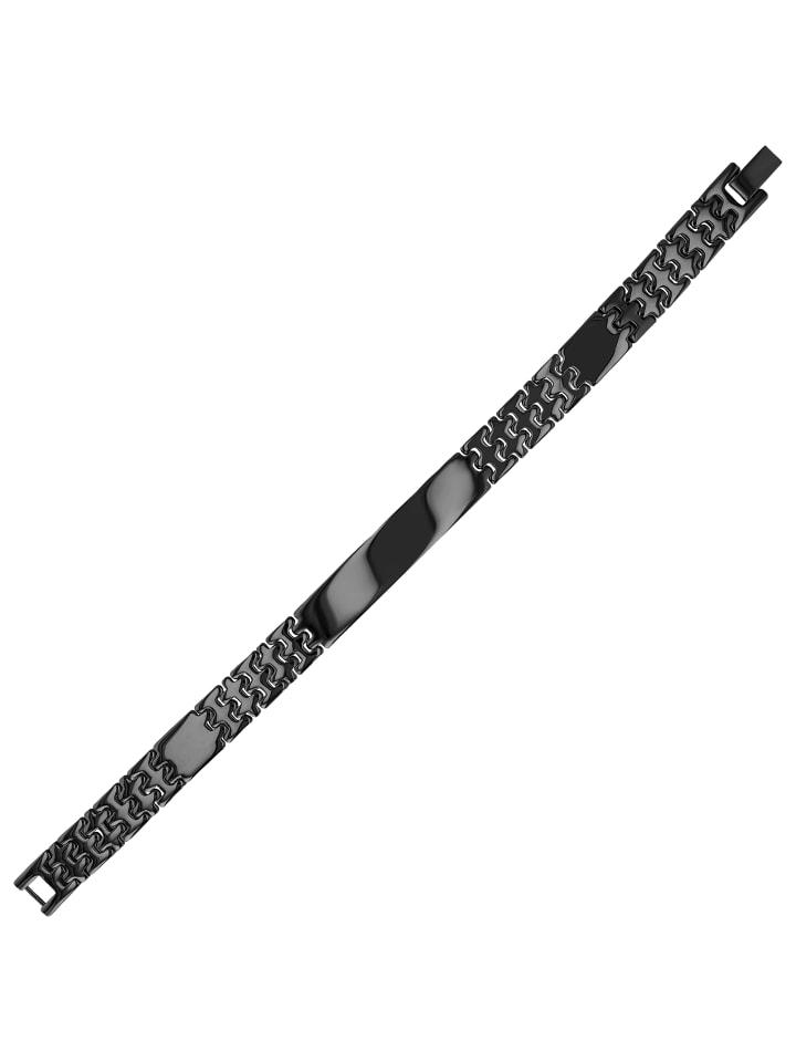 Unisex Armband – Gliederarmband aus Edelstahl 20 cm in schwarz