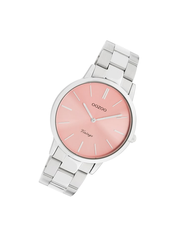 Analog-Armbanduhr Oozoo Vintage Series silber mittel (ca. 38mm)