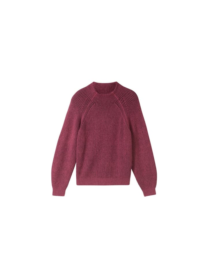Pullover in blackberry rib structure