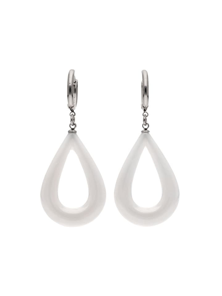 Women Drop Earrings in Silver White