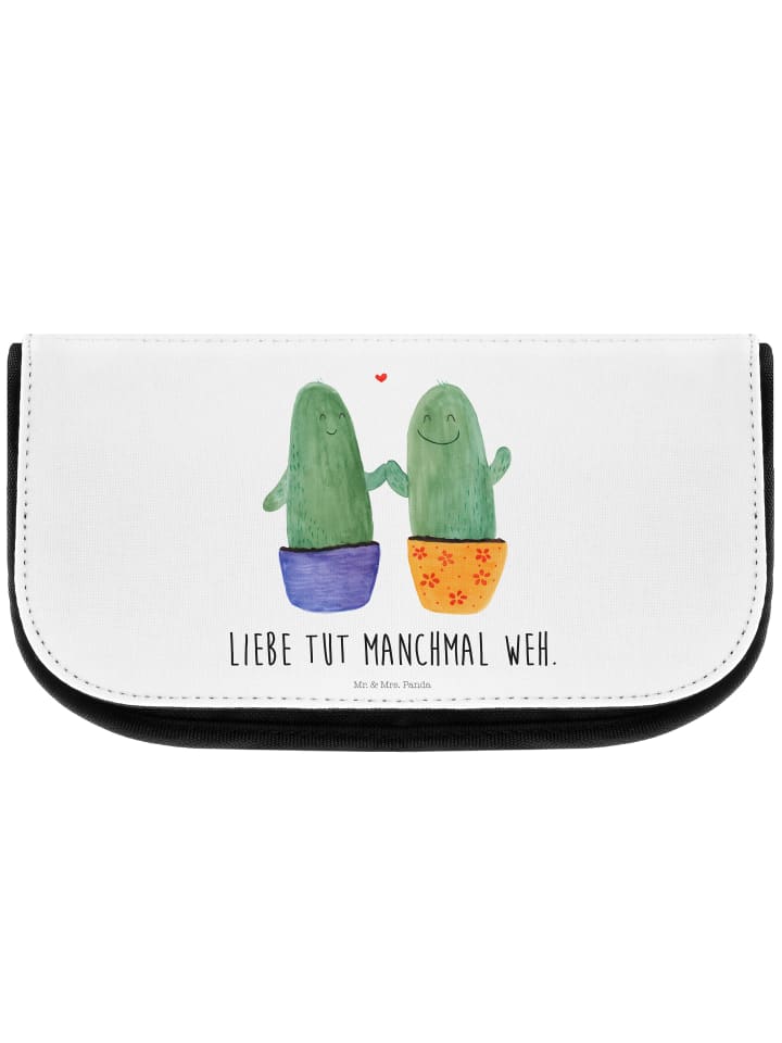 Kulturbeutel Kaktus Liebe mit Spruch in Weiß