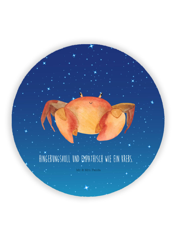 Magnet Sternzeichen Krebs mit Spruch in Sternenhimmel Blau