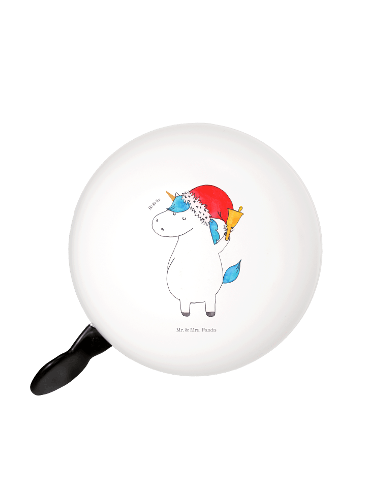 Fahrradklingel Einhorn Weihnachtsmann ohne Spruch in Weiß