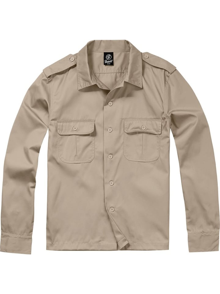 Hemd "Us Shirt Long Sleeve" in Beige