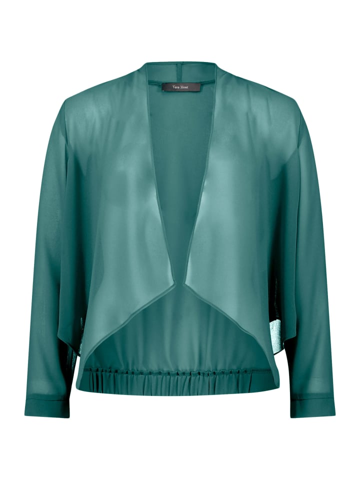 Blusenjacke ohne Verschluss in Dark Emerald
