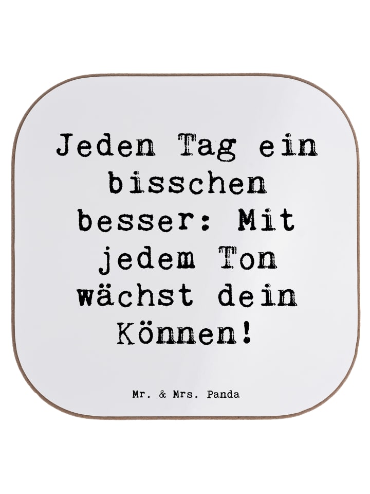 Coaster Spruch Ein neues Musikinstrument lernen... in Weiß