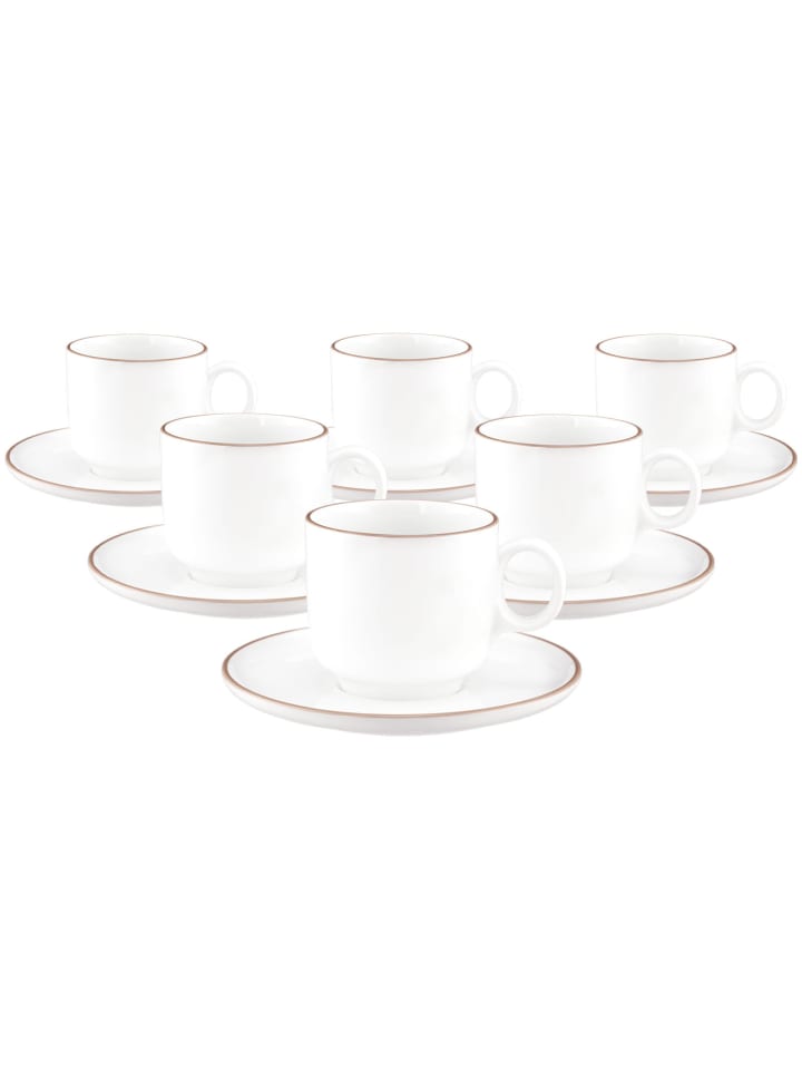 12-tlg. Cappuccino-Set Sento Home Pure Lines in Cocoa Brown 300 ml