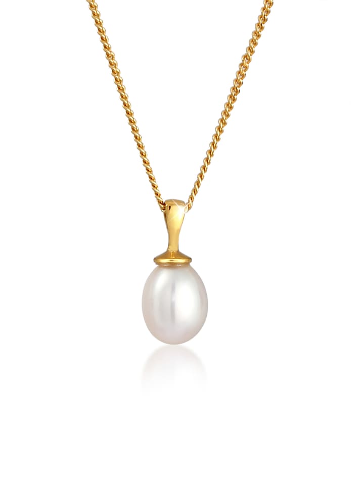 Halskette 925 Sterling Silber Tropfen in Gold