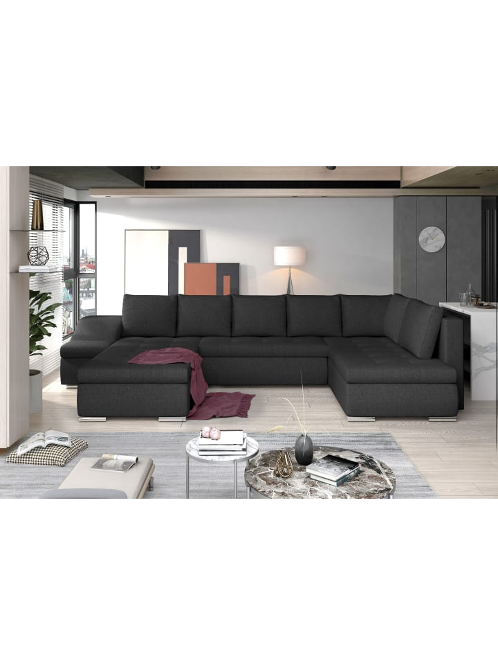 Gio Recamiere Links in Anthrazit -  (L) 190 x (B) 351 x (H) 82 cm