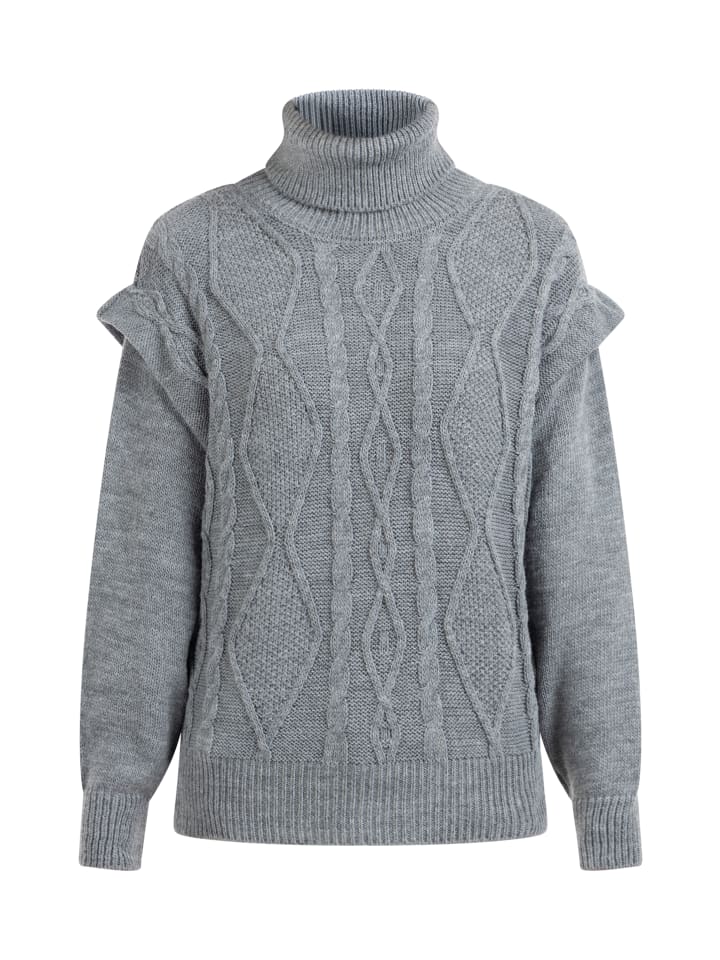 Damen Strickpullover in DUNKELGRAU MELANGE