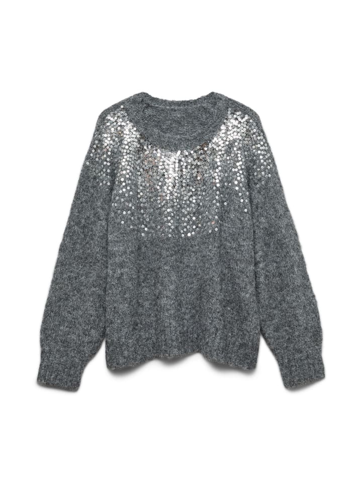 Strickpullover in Medium Grey Melange