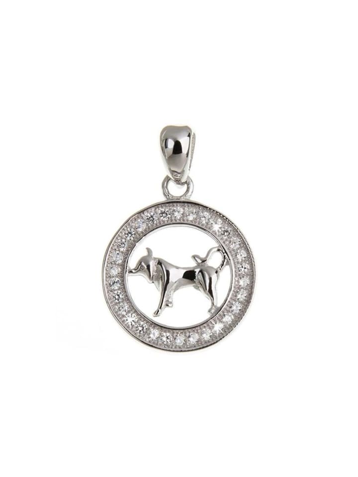 925 Silber Anhänger mit Zirkoniasteinen "Sternzeichen Stier"