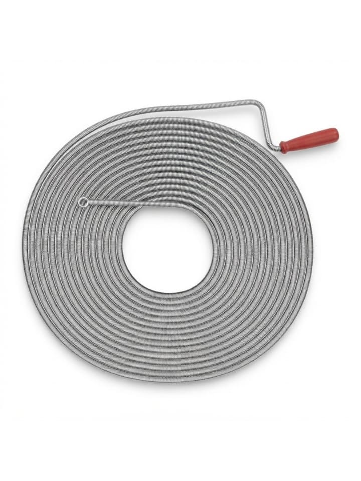Rohrreinigungsspirale in Silber/ Rot - 15 m