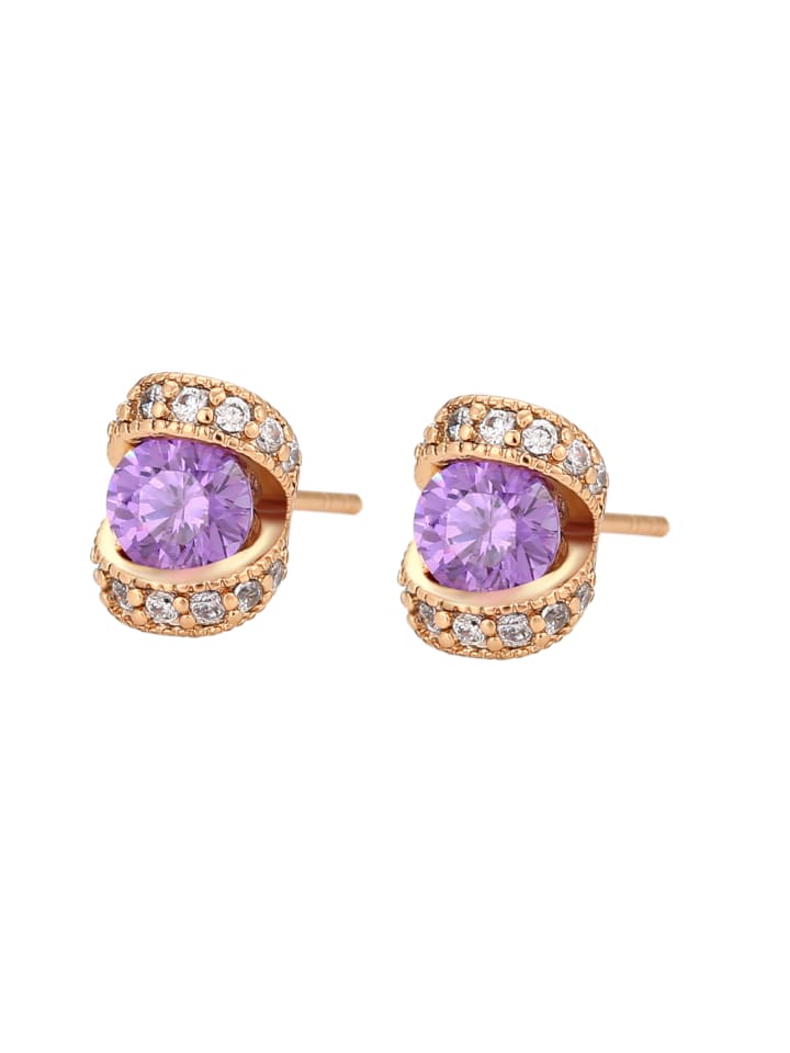 Women Earrings in Rose Gold Violet
