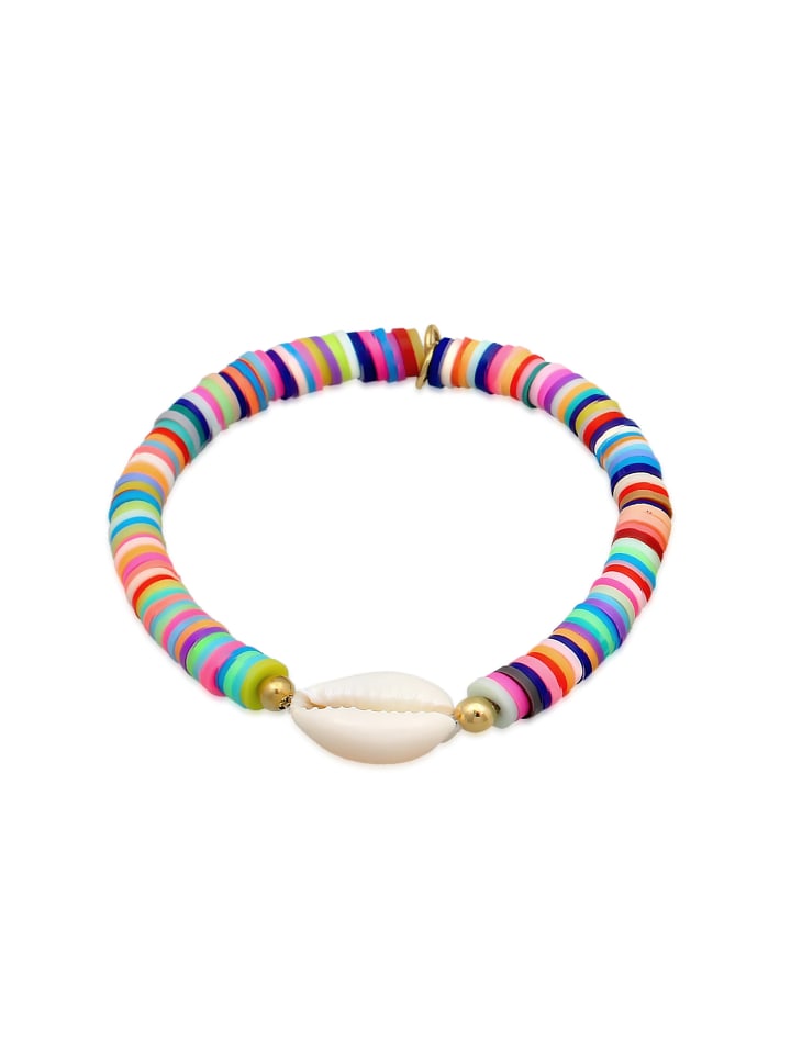 Armband 925 Sterling Silber Heishi Beads, Muschel in Bunt