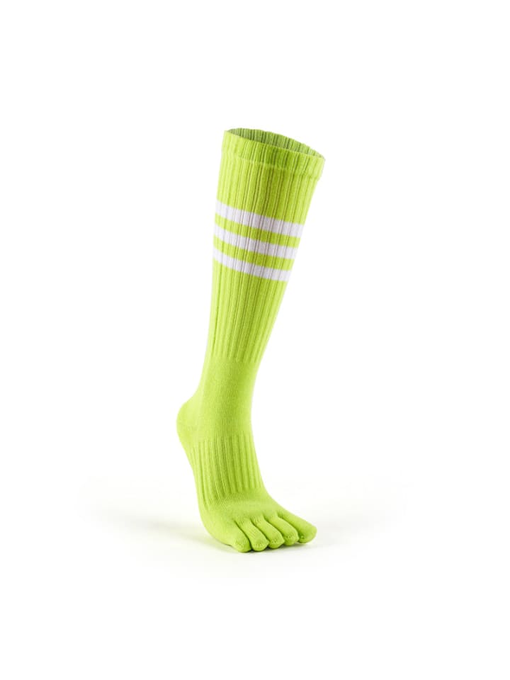 Lange Yoga-/Pilates-Zehensocken mit Streifen Design Anti-Rutsch in Grün