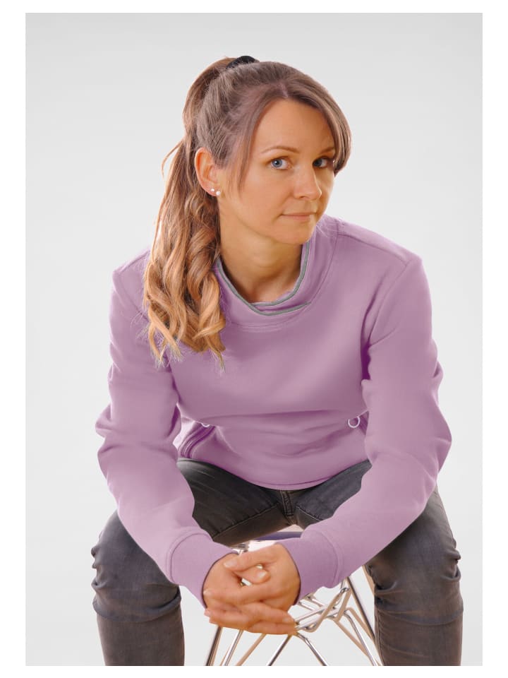 Sweatshirt in flieder/hellgrau mel.