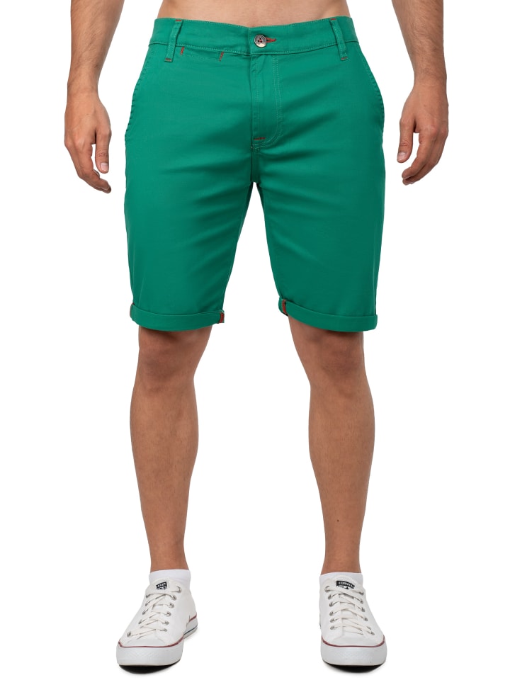 Herren Regular Fit Shorts Logo-Detail in Green