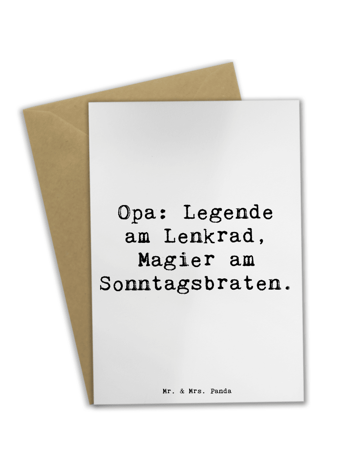 Grußkarte Opa Legende mit Spruch in Weiß