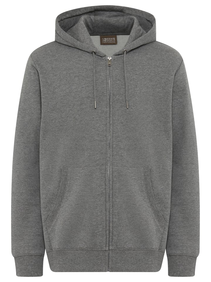 Kapuzensweatjacke in graumelange