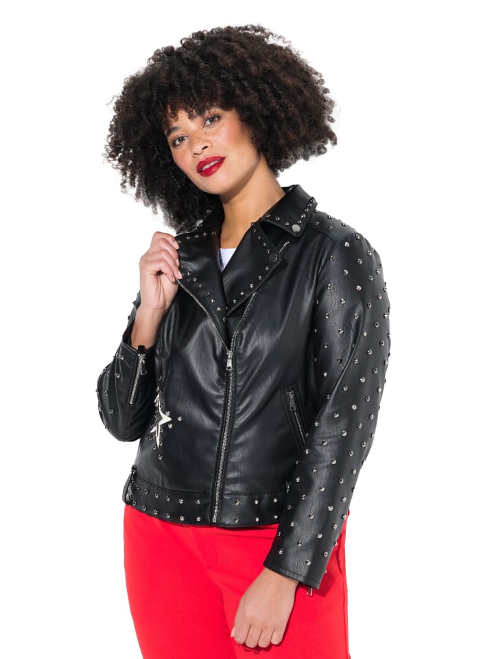 Lederjacke in schwarz