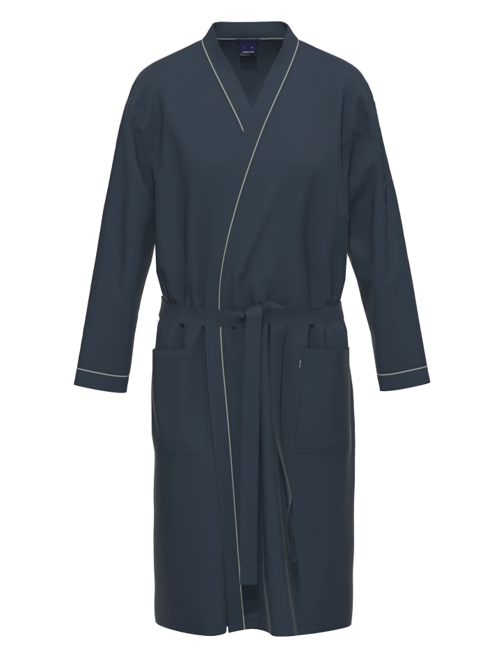 Morgenmantel Sweat Cotton in Nightblue