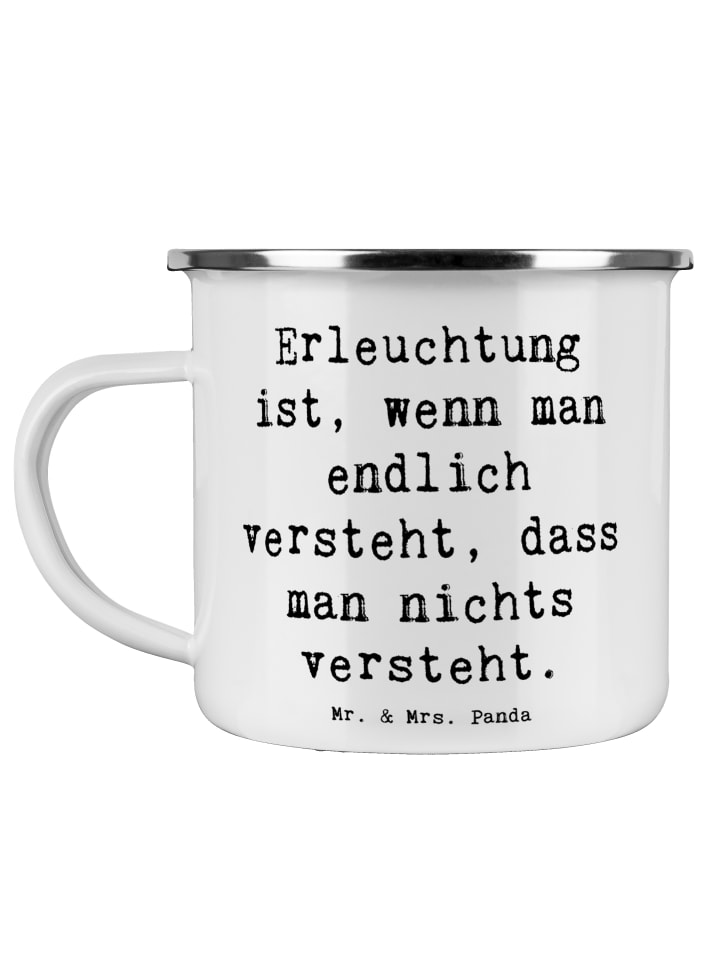 Kaffeebecher Spruch Erleuchtung Weisheit mit Sp... in Weiß
